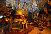 Inle Lake Myanmar. Pindaya, the famous Shwe Oo Min pagoda, a natural cave filled with thousands of gilded Buddha statues. 